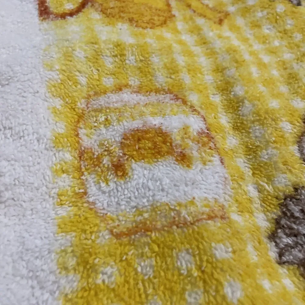 Vintage Yellow Daisy & Teapot Kitchen Bar Golf Dish Towel 16x24 in